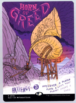 Horn of Greed 2018 Borderless Non Foil Garden Buds Secret Lair MTG NM - Image 1