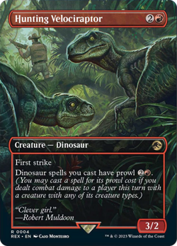 Hunting Velociraptor (Borderless) Jurassic World Collection - Lightly Played - Image 1