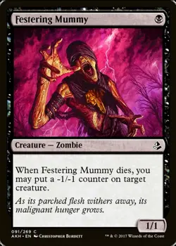 X 1 Festering Mummy NM Amonkhet 091 MTG Magic The Gathering - Image 1