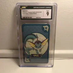 Vaporeon Pokemon Playing Cards 2019 Point Salad Eevee Edition CGC 9 Mint - Image 1