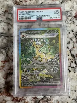 Pokemon TCG Leafeon EX Sir 144/131 Prismatic Evolutions Card Mint PSA 9 - Image 1