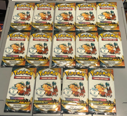 Lot of 14 Packs Pokemon Darkness Ablaze - Fun Pack - 3 Cards - Image 1