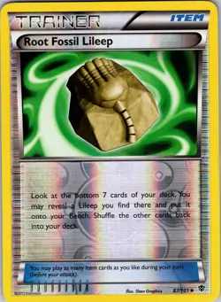 Pokemon TCG Root Fossil Lileep Plasma Blast 87/101 Reverse Holo Uncommon Card LP - Image 1