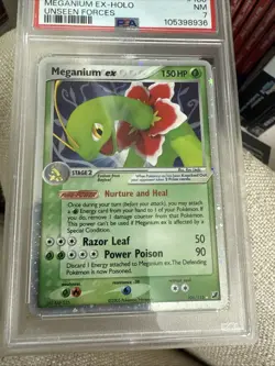 PSA 7 NM 2005 Pokemon EX Unseen Forces Meganium EX Holo 106/115 - Image 2