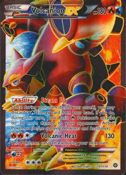 Volcanion EX (Full Art) 107/114 Ultra Rare XY - Steam Siege Pokemon Card NM/LP - Image 1