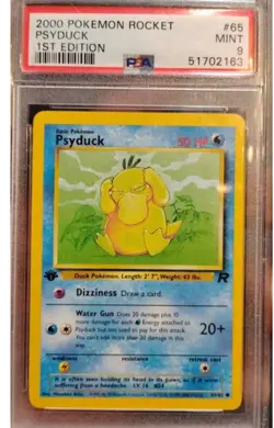 Psyduck 2000 Pokemon Rocket #65 1st Edition PSA 9 - Image 1