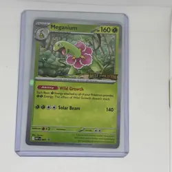 Pokemon Card Meganium 001 Black Star Promo Mega Evolution Prerelease Stamped NM - Image 1