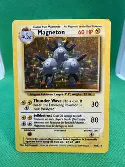 Pokemon TCG Magneton Base Set Holo Rare Card 9/102 WOTC - Image 1