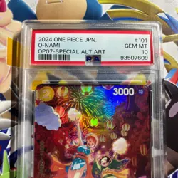 PSA 10 O-Nami SP OP07 OP06-101 500 Years In The Future 2024 ONE PIECE Card Nami - Image 2