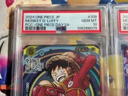 Monkey D Luffy ST10-006 + OP07-109 PSA10 One Piece Day24 Promo Card 2Pcs Set UK - Image 2