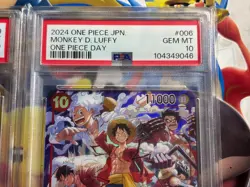 Monkey D Luffy ST10-006 + OP07-109 PSA10 One Piece Day24 Promo Card 2Pcs Set UK - Image 3