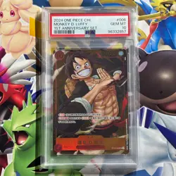 PSA 10 Monkey D. Luffy ONE PIECE Card ST10-006 1st Anniversary Set Promo Chinese - Image 1