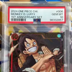 PSA 10 Monkey D. Luffy ONE PIECE Card ST10-006 1st Anniversary Set Promo Chinese - Image 2