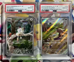 PSA 10 Meowth 192/SV-P & Paldean Wooper 193/SV-P Japanese Pokemon Cards - Image 1