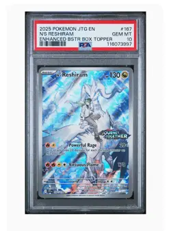 2025 Pokemon Journey Together N's Reshiram Box Topper Stamped Promo #167 PSA 10 - Image 1