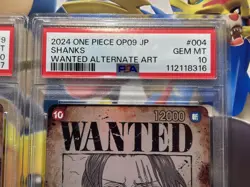 Luffy OP05-119 & Shanks OP09-004 PSA10 Wanted One Piece Cards 2Pcs - Image 3
