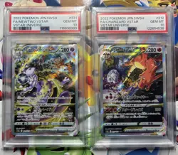 Charizard 212/172 & Mewtwo 221/172 VSTAR Universe SAR PSA10 Pokemon Cards - Image 1
