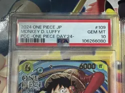 Monkey D Luffy ST10-006 + OP07-109 PSA10 One Piece Day24 Promo Card 2Pcs Set UK - Image 2
