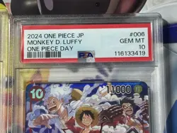 Monkey D Luffy ST10-006 + OP07-109 PSA10 One Piece Day24 Promo Card 2Pcs Set UK - Image 3