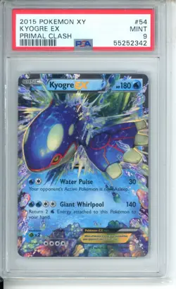 PSA 9 MINT Kyogre EX 54/160 XY Primal Clash Ultra Rare Holo Pokemon Card - Image 1