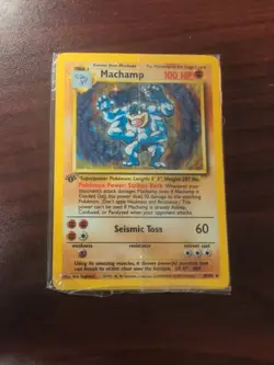 1999 Pokemon Base Set Machamp Holo 1st Edition Sealed Promo Card - Image 1