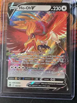 Ho-Oh V 140/195 Silver Tempest Ultra Rare Holo Pokemon TCG Card NM - Image 1