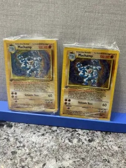 Pokemon TCG Base Set 1st Edition Machamp Rare Holo Card Factory Sealed - Image 1