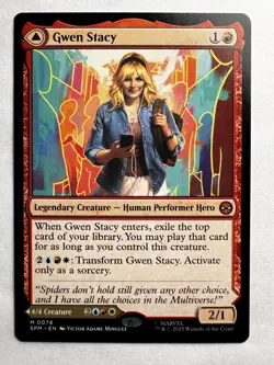 Gwen Stacy Ghost-Spider 078 - MTG Marvel’s Spider-Man - Mythic DFC - Image 1