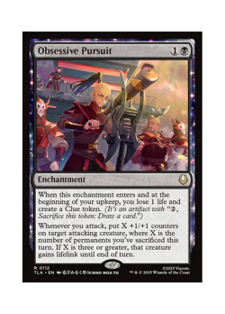 Magic the Gathering MTG TLA Obsessive Pursuit 112 Regular Near Mint - Image 1