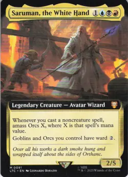 MTG Saruman, the White Hand (Extended Art) (91) | NM | Lord of the Rings {LTC} - Image 1