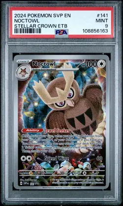 2024 Pokemon NOCTOWL #141 Stellar Crown BLACK STAR PROMO ETB PSA 9 MINT 💥 - Image 1