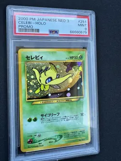 PSA 9 Celebi Pokemon 2000 Holo Neo Premium File 3 Promo w/ Moons - Image 4