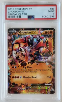 2015 Pokemon XY Primal Clash Groudon EX #85 PSA 9 - Image 1