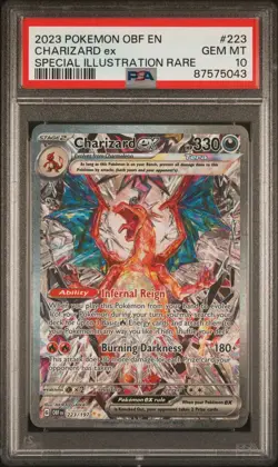 🔥 Pokemon TCG 🔥 Charizard ex #223 OBF Obsidian Flames SIR 🔥 PSA 10 GEM MT 🔥 - Image 1
