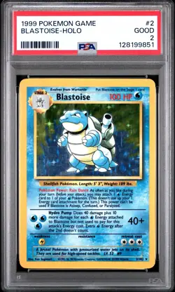 1999 Pokemon #2 Blastoise Base Set Holo Rare PSA 2 - Image 1