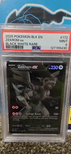 Pokemon 2025 Zekrom ex 172/086 Black White Rare Black Bolt PSA 9 - Image 2
