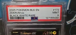 Pokemon 2025 Zekrom ex 172/086 Black White Rare Black Bolt PSA 9 - Image 5