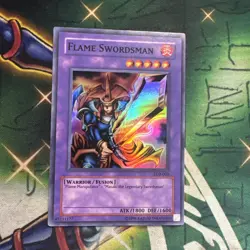 Yugioh! Flame Swordsman LOB-003 Super Rare Unlimited NM - Image 1
