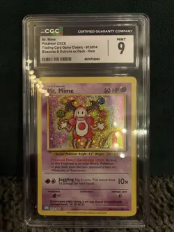 Pokemon TCG Mr. Mime 013/034 Classic Holo Trading Card CGC Mint 9 - Image 1