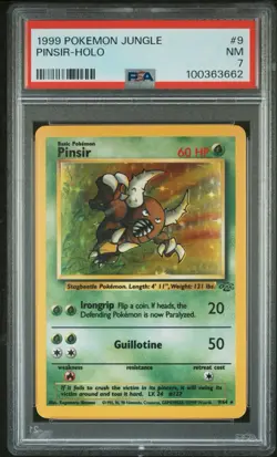 1999 Pokemon Jungle Pinsir-Holo #9 PSA 7 NM - Image 1