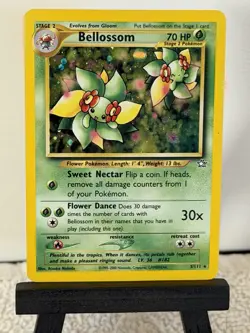 Pokemon TCG Bellossom Neo Genesis Holo Unlimited Card 3/111 LP Condition Swirl - Image 1