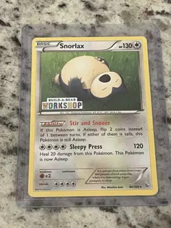 Pokemon TCG Snorlax Build a Bear Promo Card Damaged Condition - Image 1