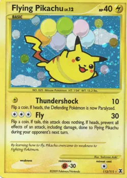 Pokemon Rising Rivals Flying Pikachu Holo Rare Card 113/111 TCG - Image 3