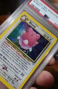 Blissey 2/64 PSA 8 Holo Neo Revelations Swirl Pokemon Card Graded - Image 3