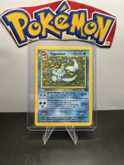 Pokemon TCG Vaporeon Rare Holo Card #12/64 Jungle Set LP+ - Image 1