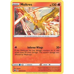 Moltres 021/172 Non Holo Exclusive Holo Rare Brilliant Stars Pokemon Card TCG NM - Image 1