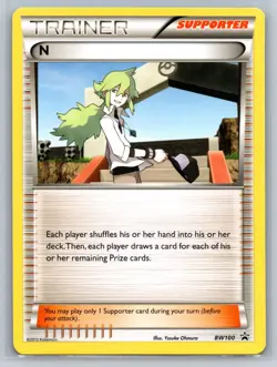 N BW100 2013 Black & White Black Star Promo Pokemon Card Common - LP - Image 1