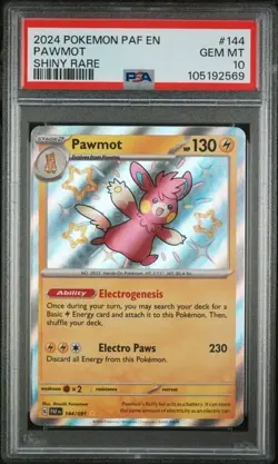 2024 POKEMON PAF EN-PALDEAN FATES SHINY RARE #144 PAWMOT PSA 10 - Image 1