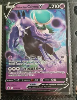 Pokemon Cards Shadow Rider Calyrex V 074/198 Chilling Reign Holo RARE Pokemon - Image 1