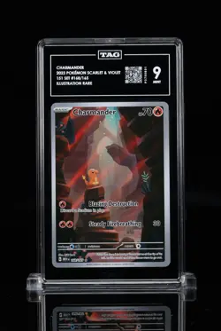 2023 POKEMON S/V EN-151 ILLUSTRATION RARE #168/165 CHARMANDER TAG 9 928🔥🔥🔥 - Image 1